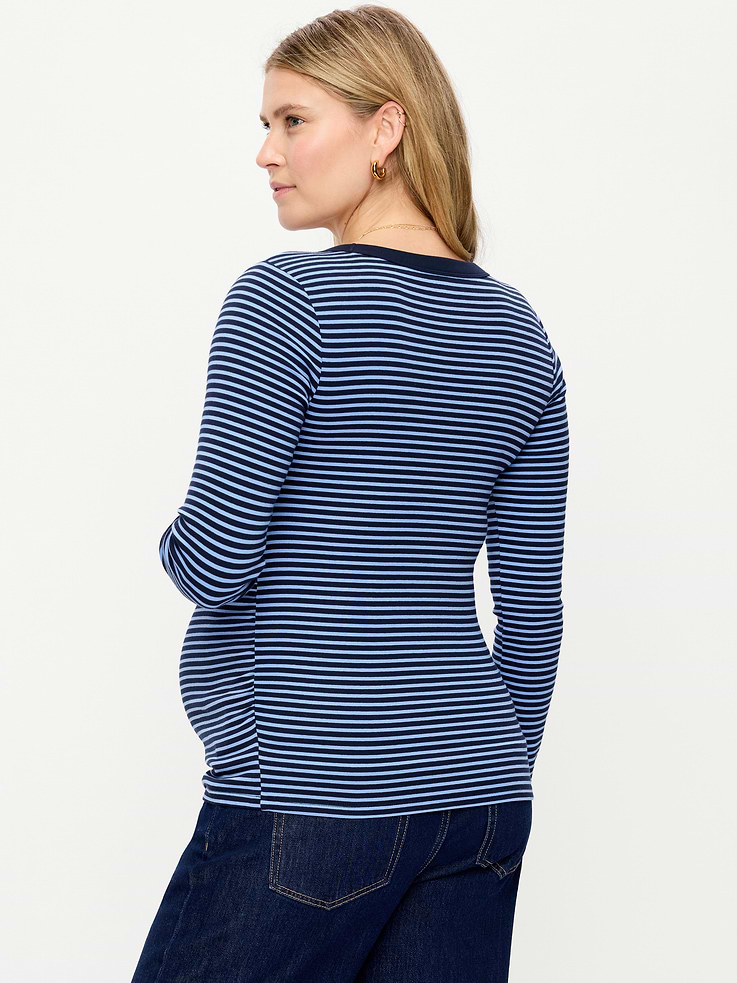 Image 2 of 4, Maternity Snug Long-Sleeve V-Neck T-Shirt