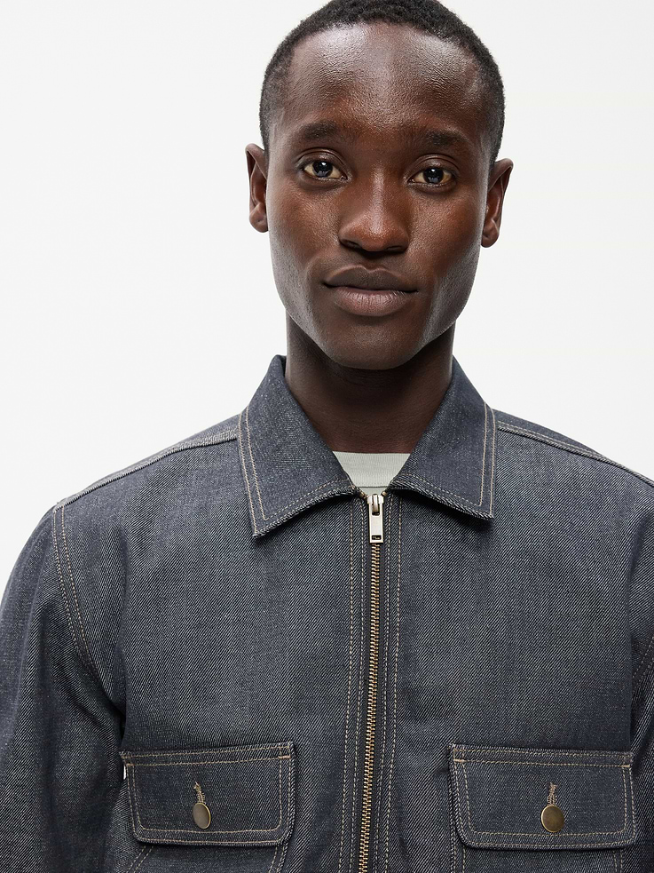 Image 4 of 6, Raw Denim Utility Jacket