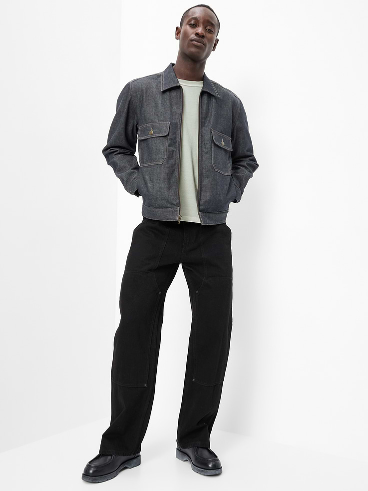 Image 3 of 6, Raw Denim Utility Jacket