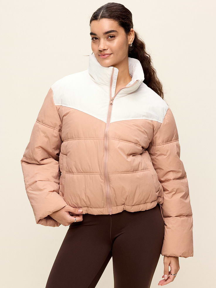 Image 6 of 9, Water-Resistant Color-Block Puffer Jacket