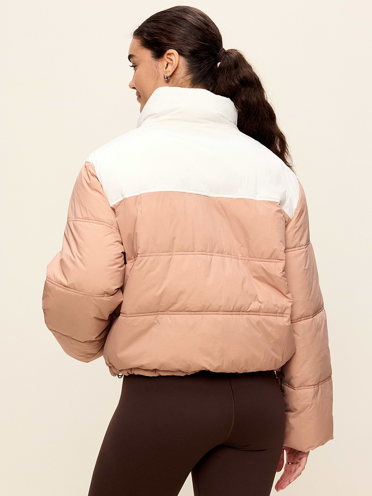 Image 7 of 9, Water-Resistant Color-Block Puffer Jacket
