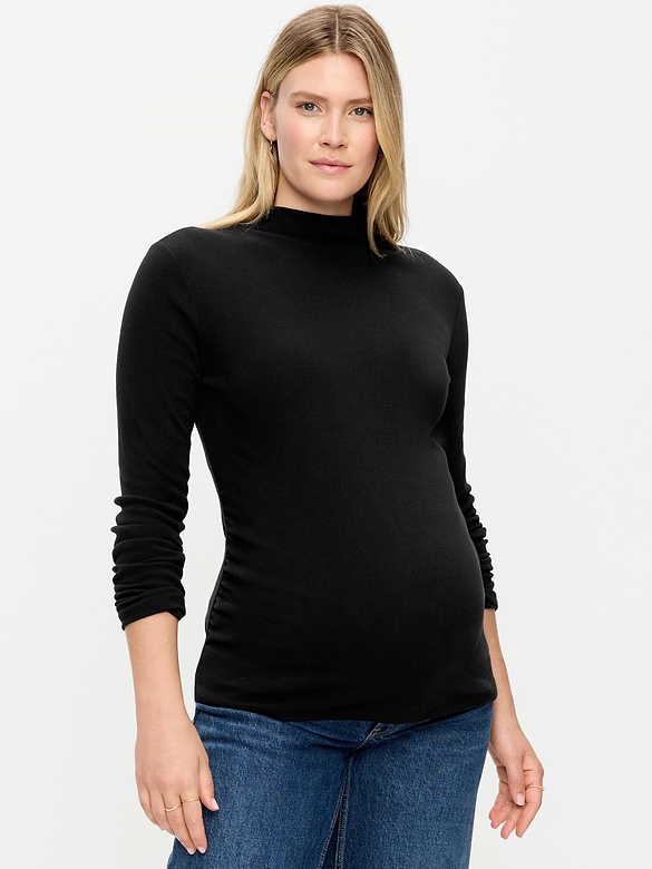 Maternity Mock-Neck Long-Sleeve T-Shirt