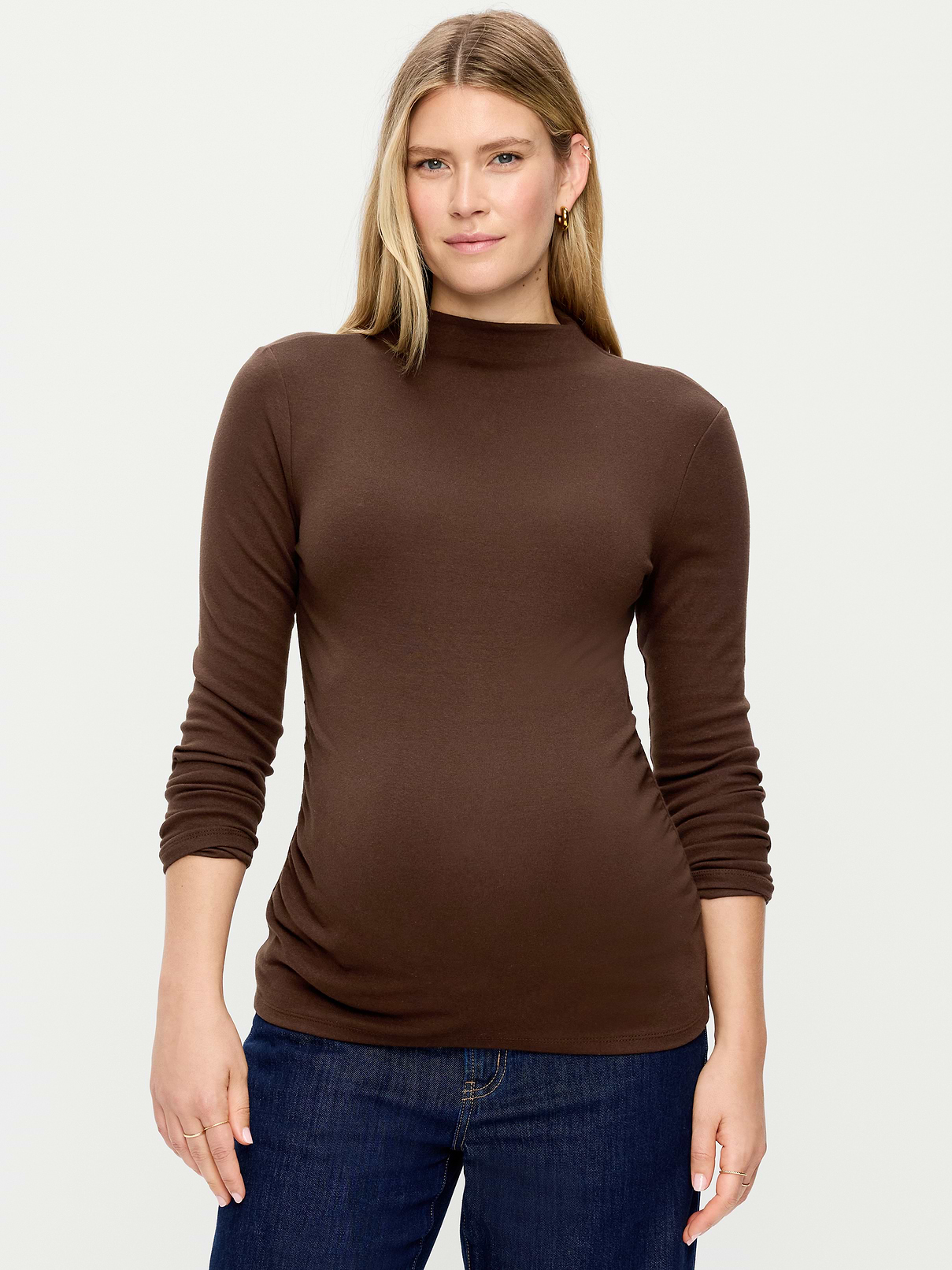 Maternity Mock-Neck Long-Sleeve T-Shirt