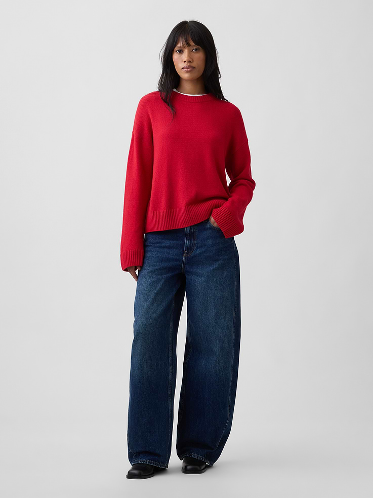 Image 3 of 5, Cashsoft Relaxed Crewneck Sweater