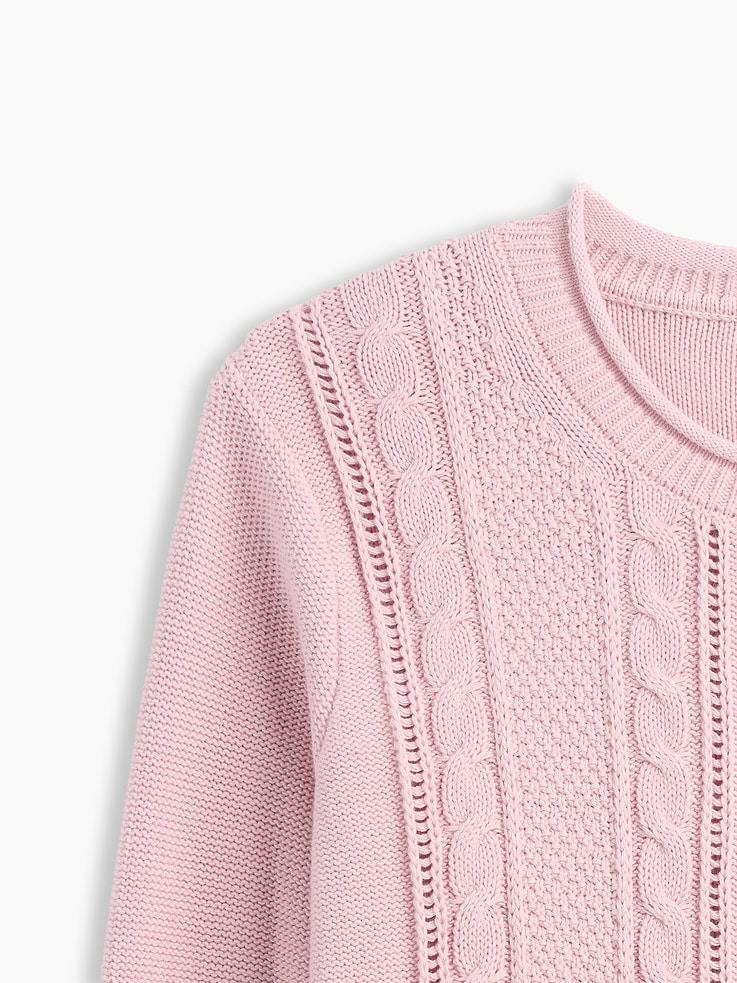 Image 4 of 5, Rollneck Cable-Knit Sweater