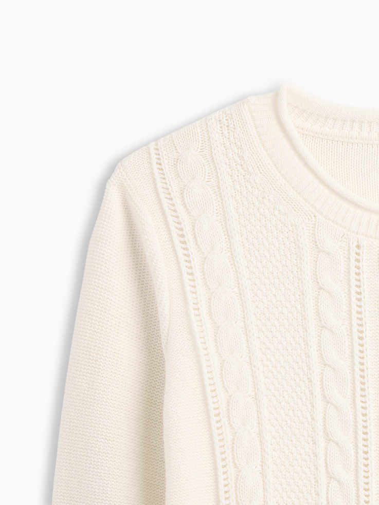 Image 4 of 5, Rollneck Cable-Knit Sweater