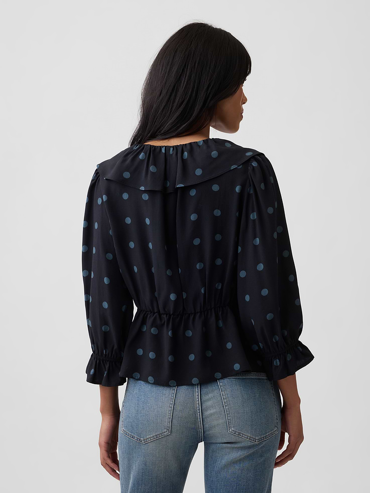 Image 2 of 5, Satin Ruffle Top