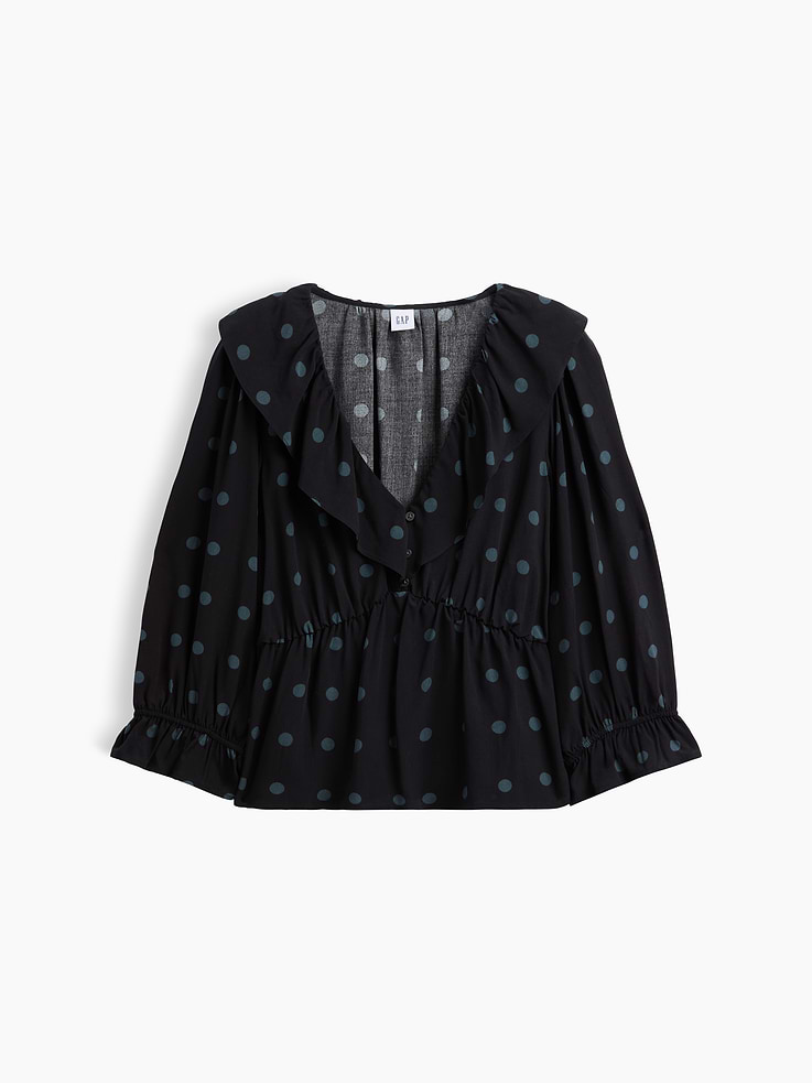 Image 5 of 5, Satin Ruffle Top