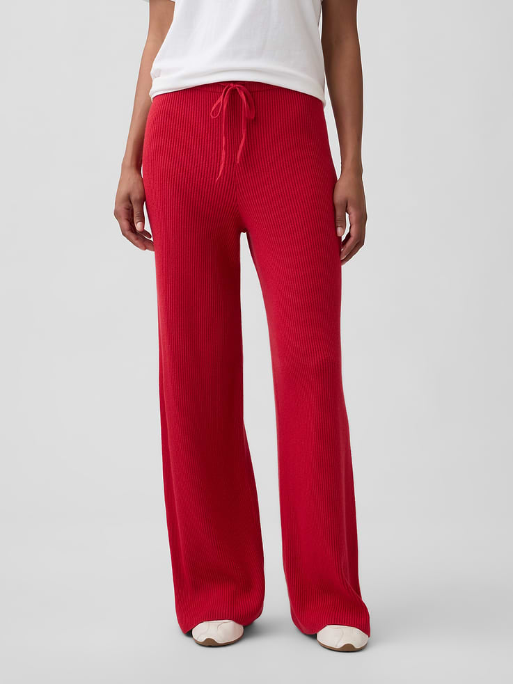 Image 2 of 5, CashSoft Relaxed Ribbed Sweater Pants