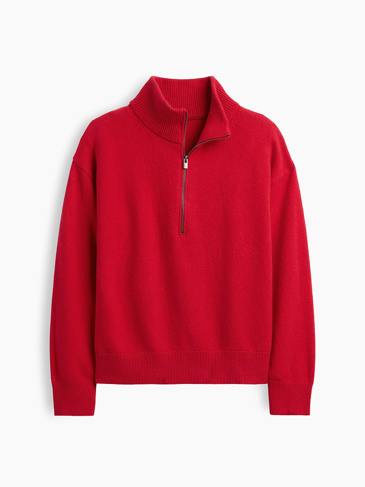 Image 5 of 5, CashSoft Half-Zip Mockneck Sweater