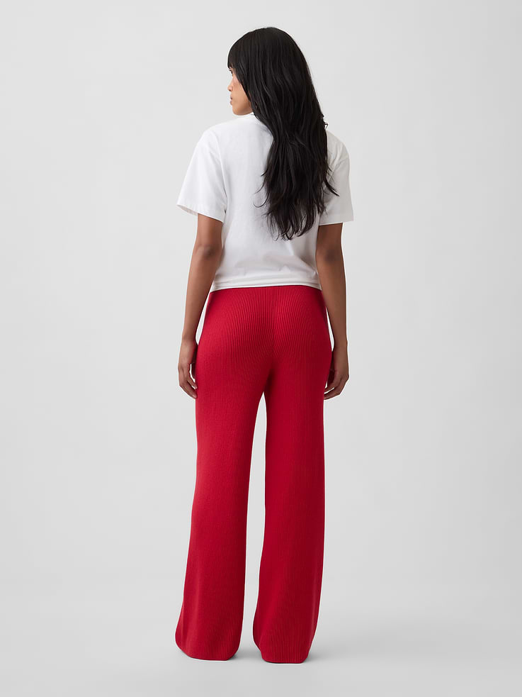 Image 4 of 5, CashSoft Relaxed Ribbed Sweater Pants