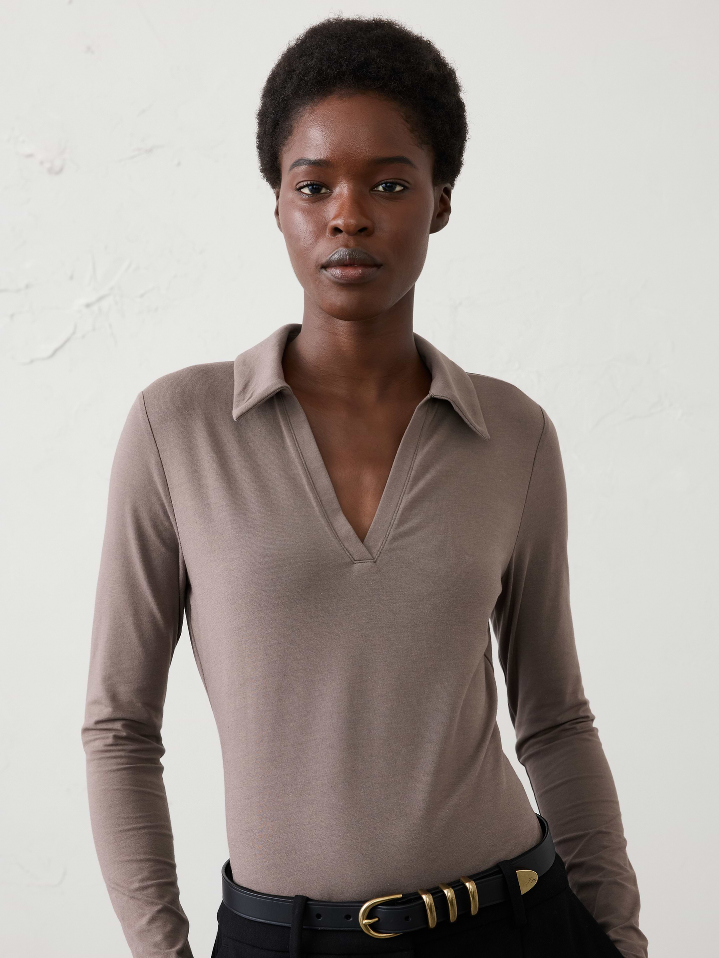 Image 3 of 7, Soft Stretch Polo Top
