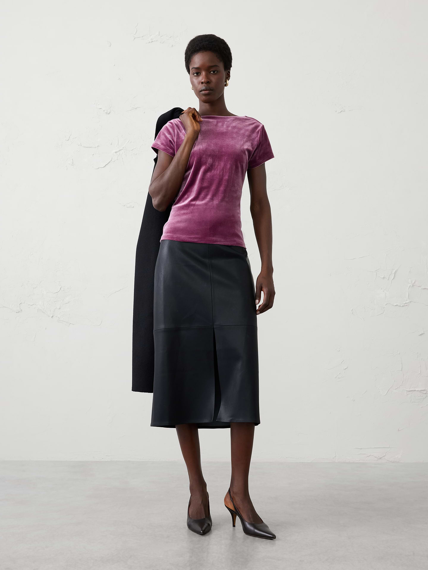 Image 3 of 4, Velvet Drop-Back Top