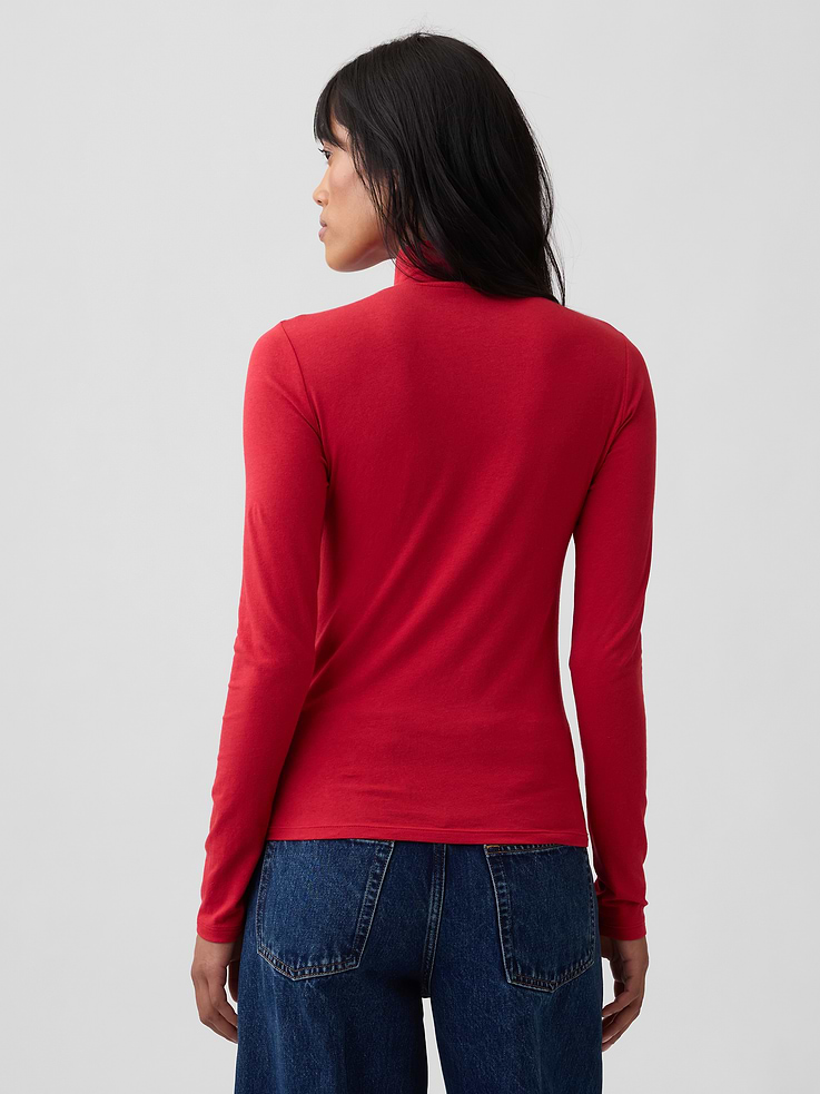 Image 2 of 5, Stretch Jersey Mockneck T-Shirt