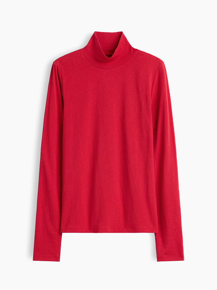 Image 5 of 5, Stretch Jersey Mockneck T-Shirt