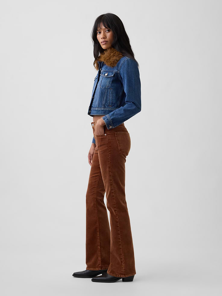 Image 3 of 7, Mid Rise Boot Velvet Pants