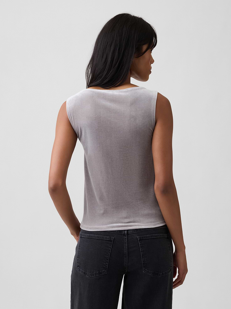 Image 2 of 5, Sleeveless Velour Top