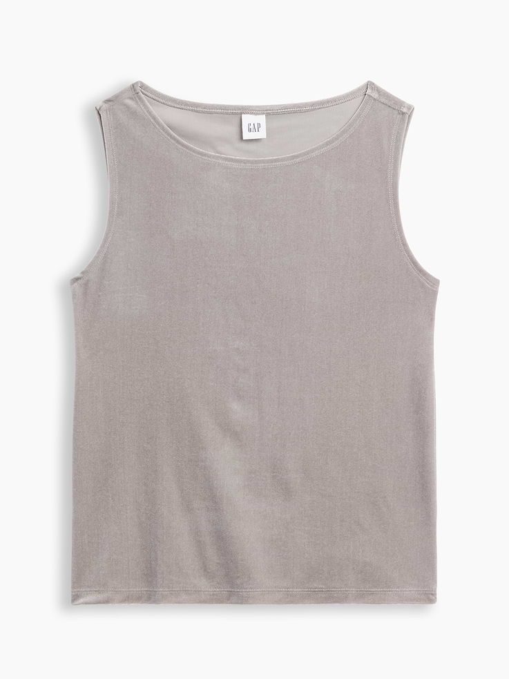Image 5 of 5, Sleeveless Velour Top