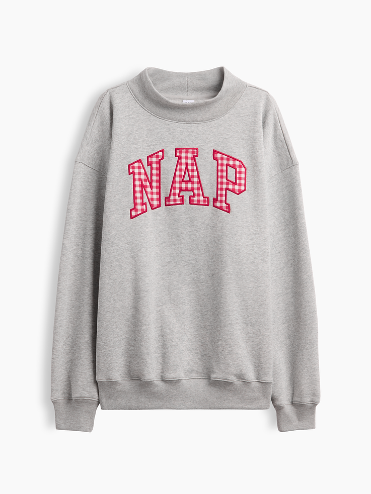 Image 5 of 5, Relaxed Mockneck Graphic Sweatshirt