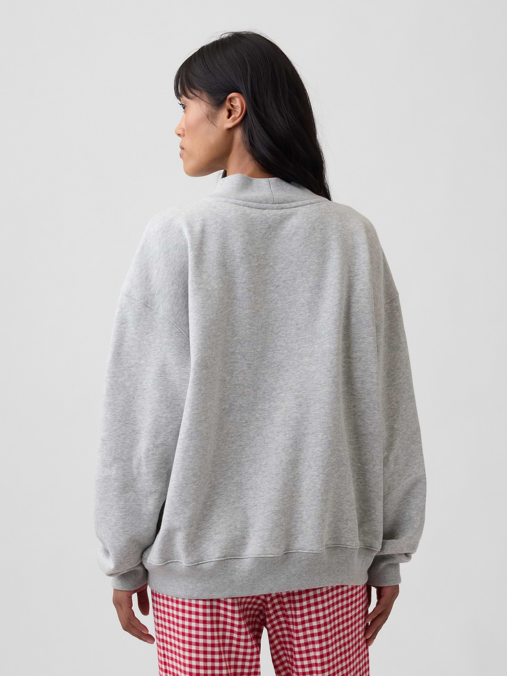 Image 2 of 5, Relaxed Mockneck Graphic Sweatshirt