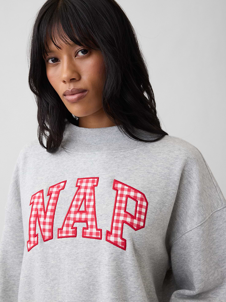 Image 4 of 5, Relaxed Mockneck Graphic Sweatshirt