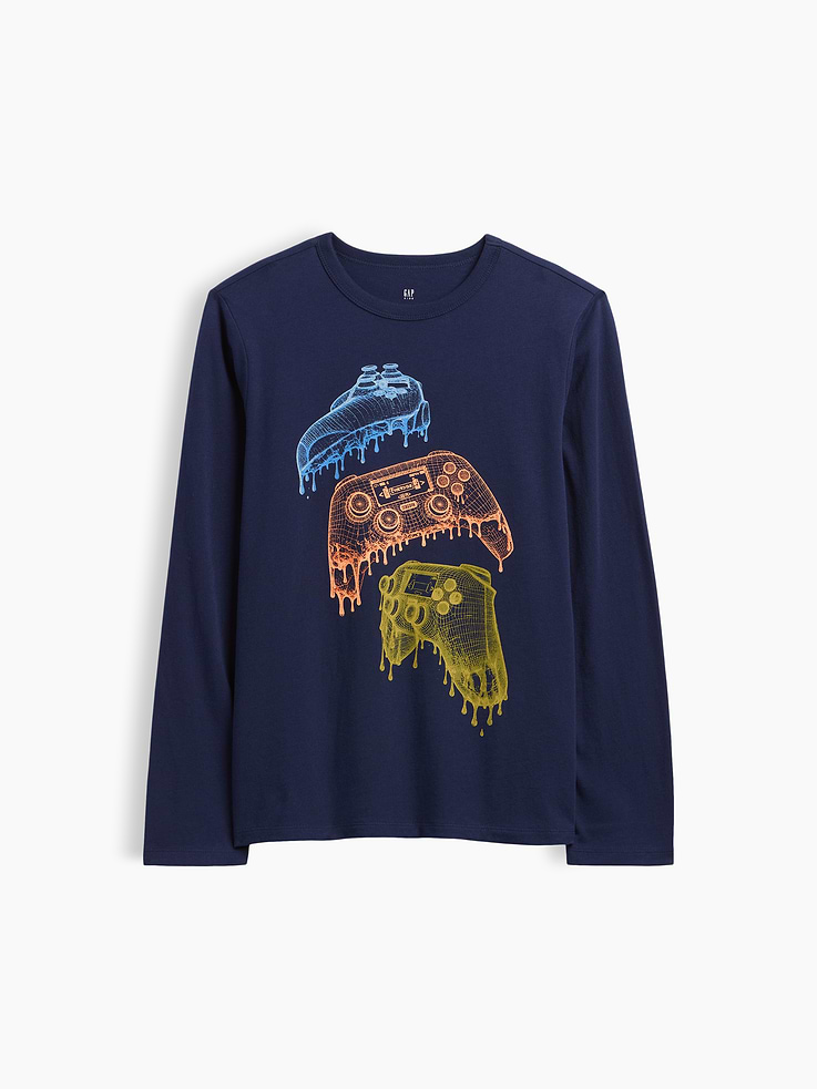 Image 1 of 3, Soft jersey knit., Long sleeves., Crewneck., Graphic at front., This product was made in a factory that invests in gender equity and women’s empowerment through RISE. Learn more at, Product #1194939