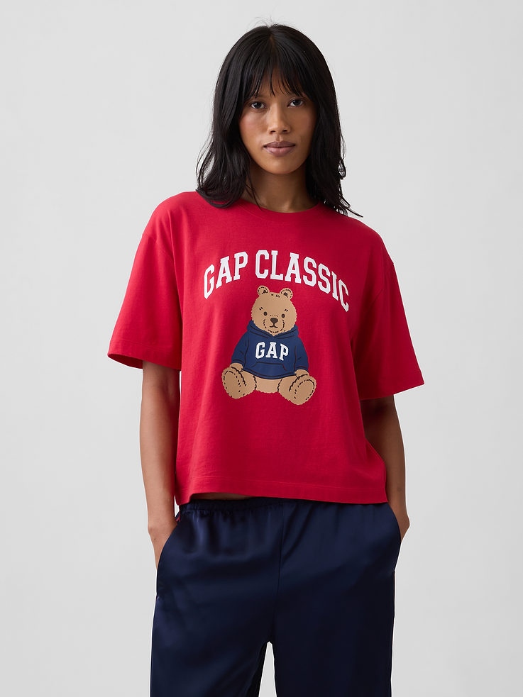 Image 1 of 5, Soft jersey., Dropped shoulder, short sleeves., Crewneck., Graphic at front., This product was made in a factory that invests in gender equity and women’s empowerment through RISE. Learn more at, Product #1192408
