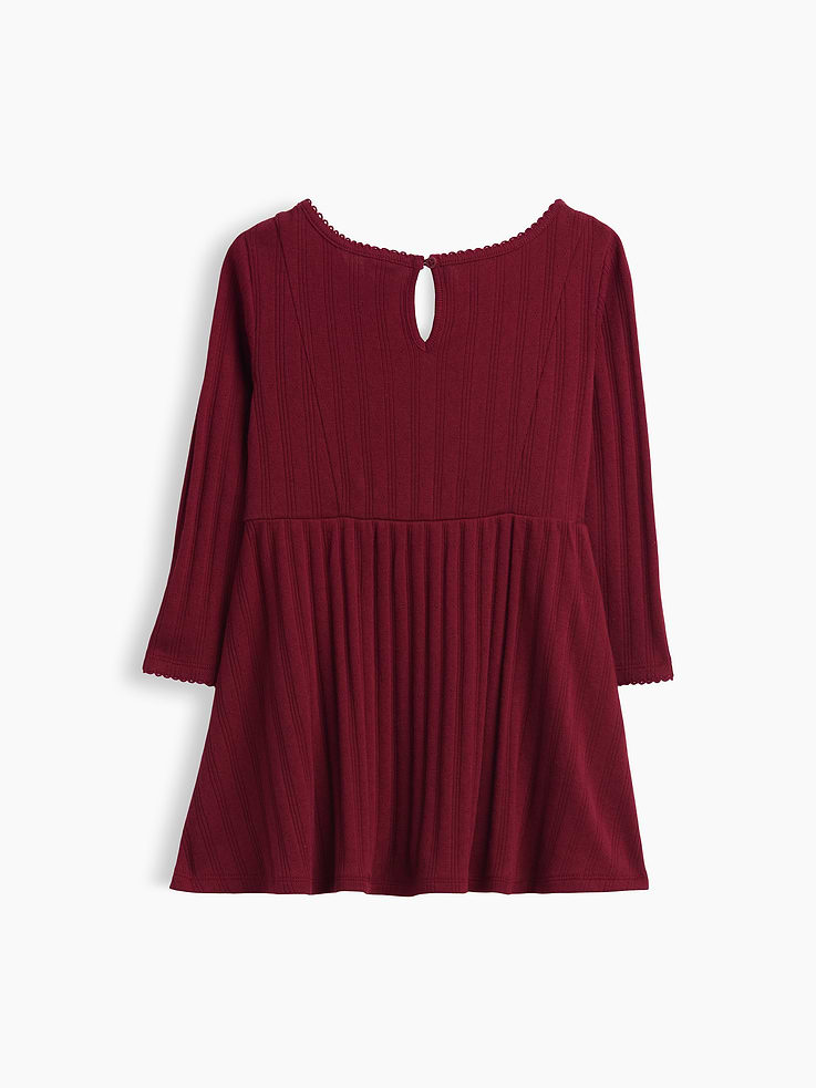 Image 3 of 3, Baby & Toddler Pointelle Rib Dress