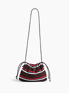 Image 1 of 6, Supersoft pouchette bag., Worn hand-held, crossbody or over-the-shoulder., Vegan leather shoulder strap., Drawcord closure at top., Product #1186131