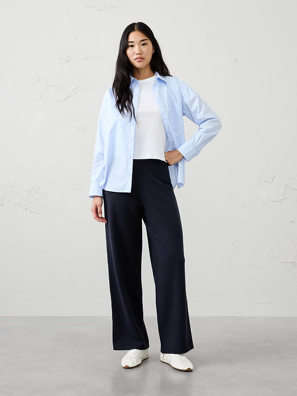 Straight-Leg Mid-Rise Sweater Pant