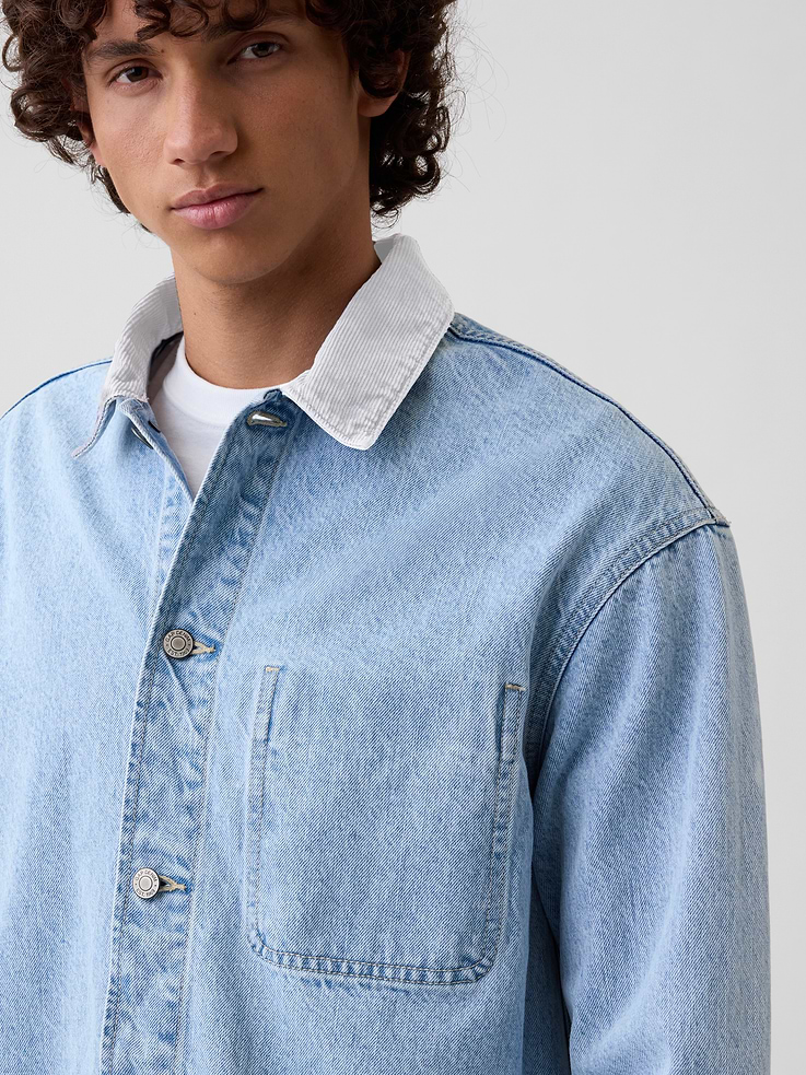 Image 4 of 5, Relaxed Denim Barn Jacket