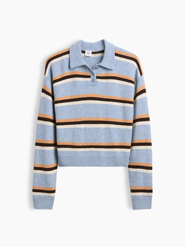 Image 2 of 6, Kids CashSoft Relaxed Polo Sweater