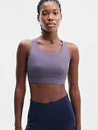 Image 1 of 3, BEST FOR CARDIO: run + train + HIIT, IMPACT: Medium-impact workouts, best for D-DD cups, FEEL: PowerMove fabric is sleek, weightless, and helps keep you cool with quick-drying properties, FAVE: Stay-put straps and shaping seams for a secure, sculpted fit, Built-in pockets with removable pads for optional coverage, Removable pads hold their shape from wash to wear, Lined with PowerMesh for breathable, sheer-proof coverage, Easily pairs with the Empower Mastectomy Bra Insert, Product #413267
