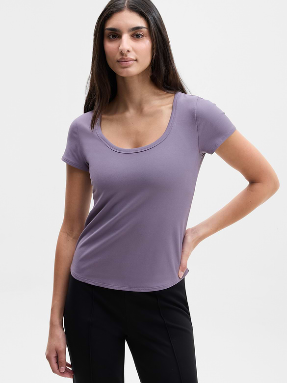 Signature Rib Scoop Tee