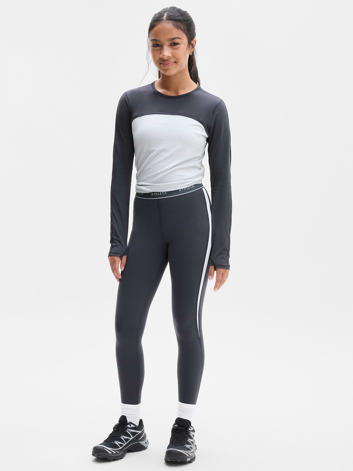 Athleta Girl High Rise Logo Chit Chat Legging