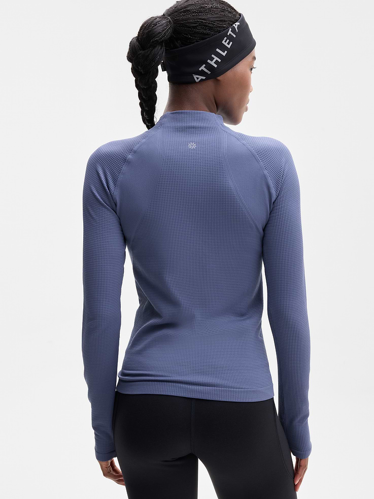 Image 3 of 6, Flurry Seamless Asym Half Zip
