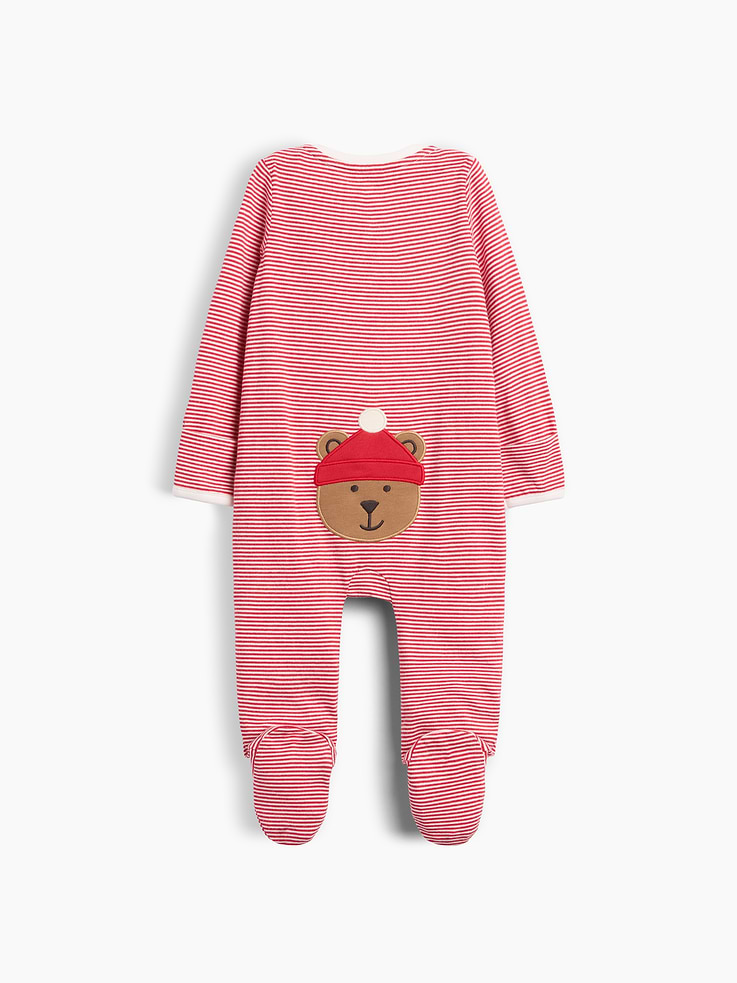 Image 1 of 2, Soft cotton jersey baby footed one-piece., Crewneck with snap tab to protect little chins., Long sleeves with foldover cuffs to prevent scratches., Reversible two-way zipper for easy dressing and diapering., Made with 100% organically grown cotton which is grown without the use of synthetic pesticides and fertilizers., This product was made in a factory that invests in gender equity and women’s empowerment through RISE. Learn more at gapinc.com/equity ., Product #1186053