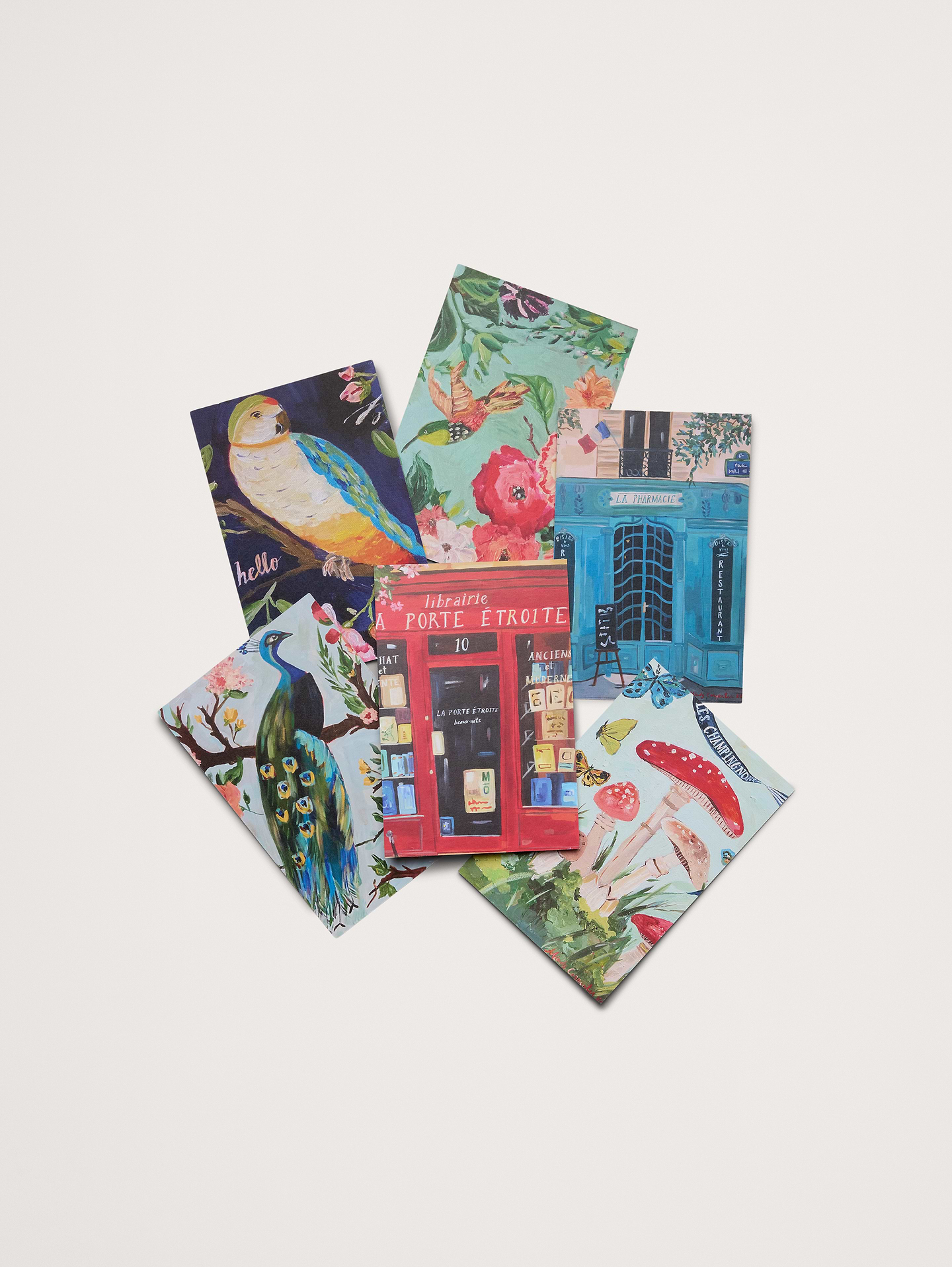 Image 1 of 1, Vintage-inspired postcards with an assortment of original hand-painted art., Carpe Diem Papers: Blending nostalgic art with vintage style., Set of 6., Product #1190933