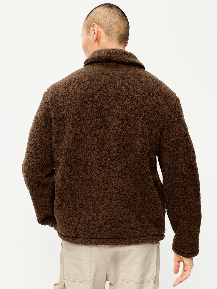 Image 2 of 4, Shawl-Collar Sherpa Pullover
