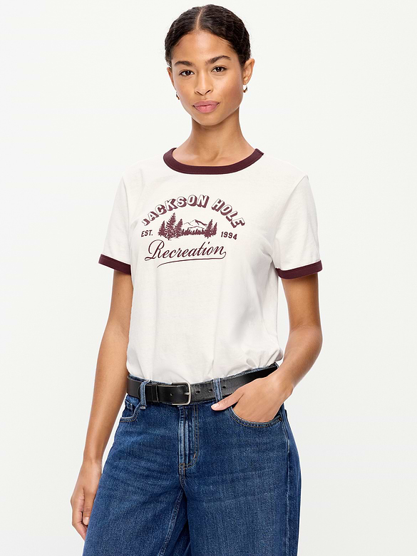 EveryWear Crew-Neck Graphic Ringer T-Shirt