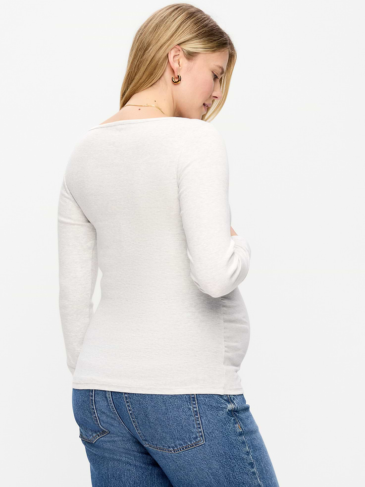 Image 2 of 4, Maternity Snug Long-Sleeve Boatneck T-Shirt