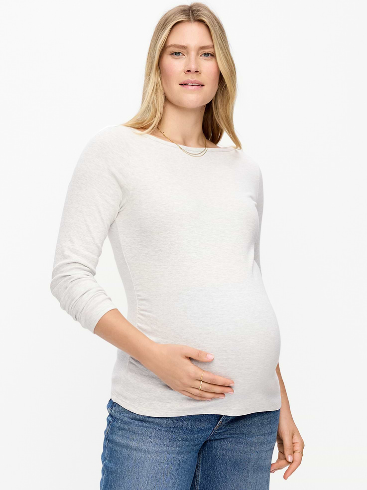 Image 1 of 4, A skimming fit that hugs your bod just right., boatneck, long sleeves, shirred sides for a flexible fit, Product #1187946