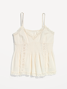 Image 2 of 2, Lace-Trimmed Pintuck Cami Top