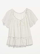 Image 2 of 2, Chiffon Flutter-Sleeve Top