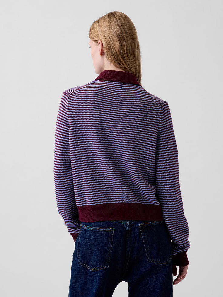 Image 3 de 5, Cardigan polo surdimensionné 100 % coton