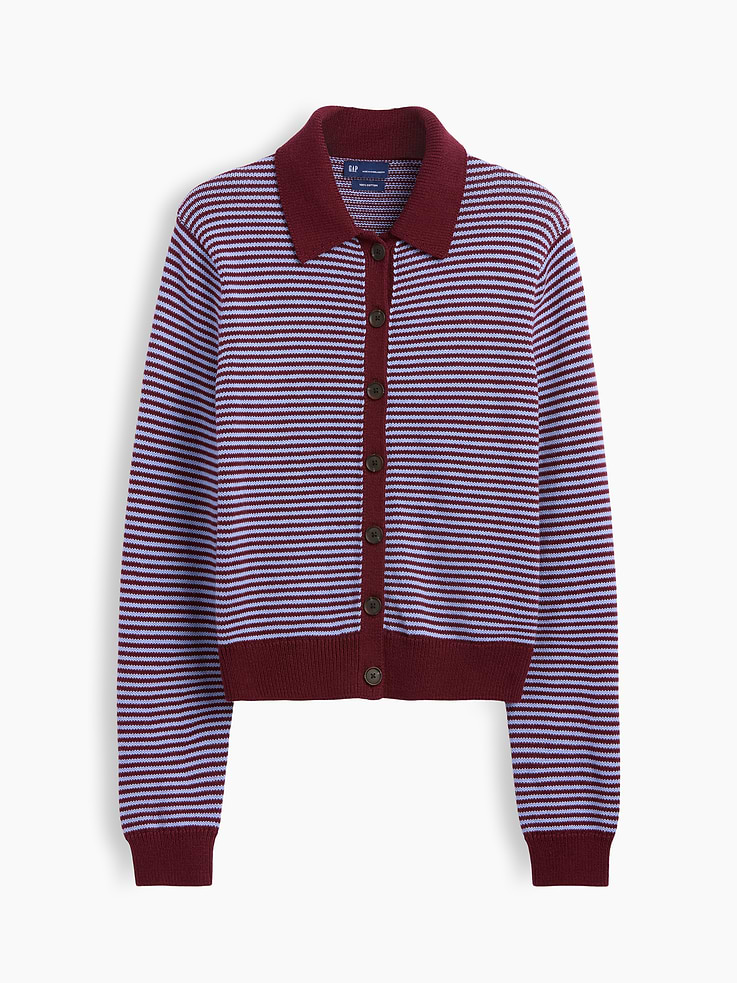 Image 5 de 5, Cardigan polo surdimensionné 100 % coton