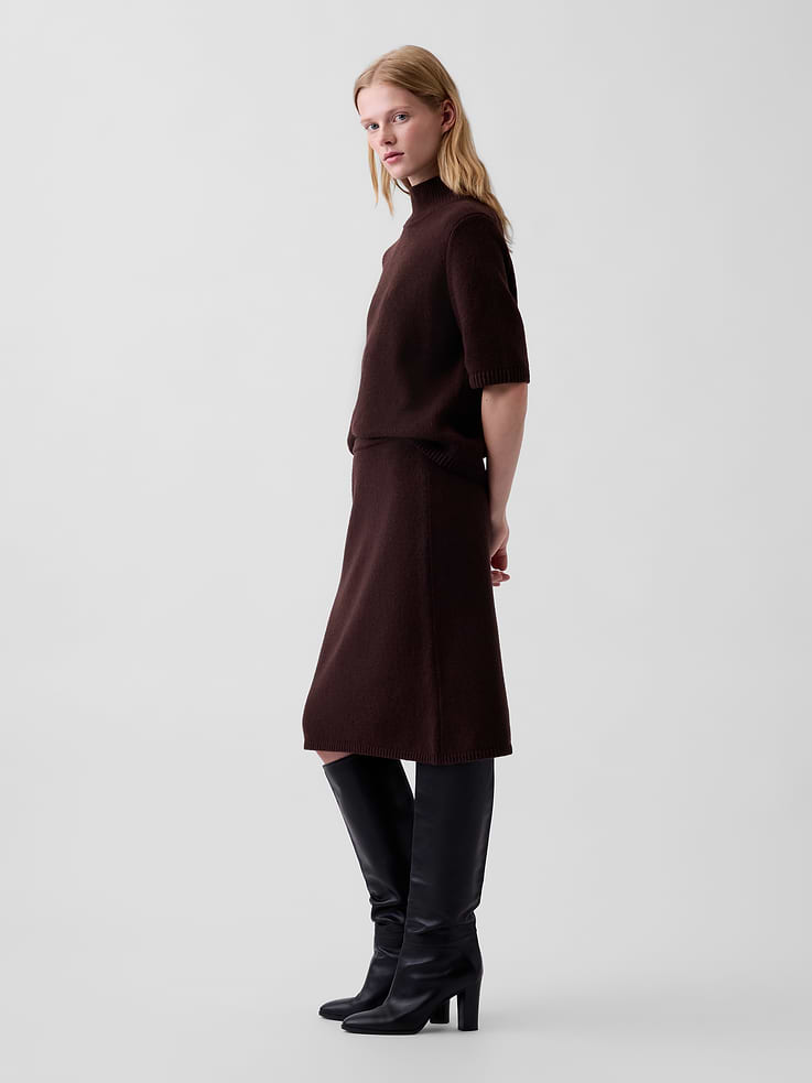 Image 3 of 6, CashSoft Knee-Length Sweater Skirt