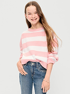 Image 1 of 2, crew neck, long sleeves, drop shoulders, cable-knit detail, Product #903200