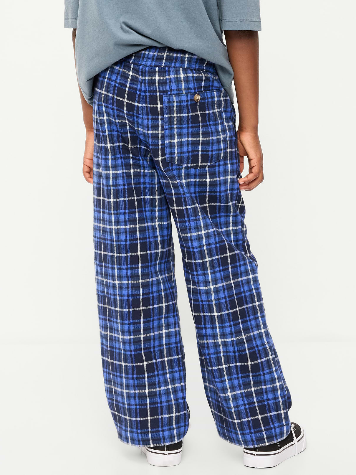 Image 2 of 3, Pull-On Baggy Plaid Flannel Pants for Boys