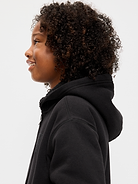 Image 4 of 4, Logo Graphic Sherpa-Lined Fleece Full-Zip Hoodie for Boys